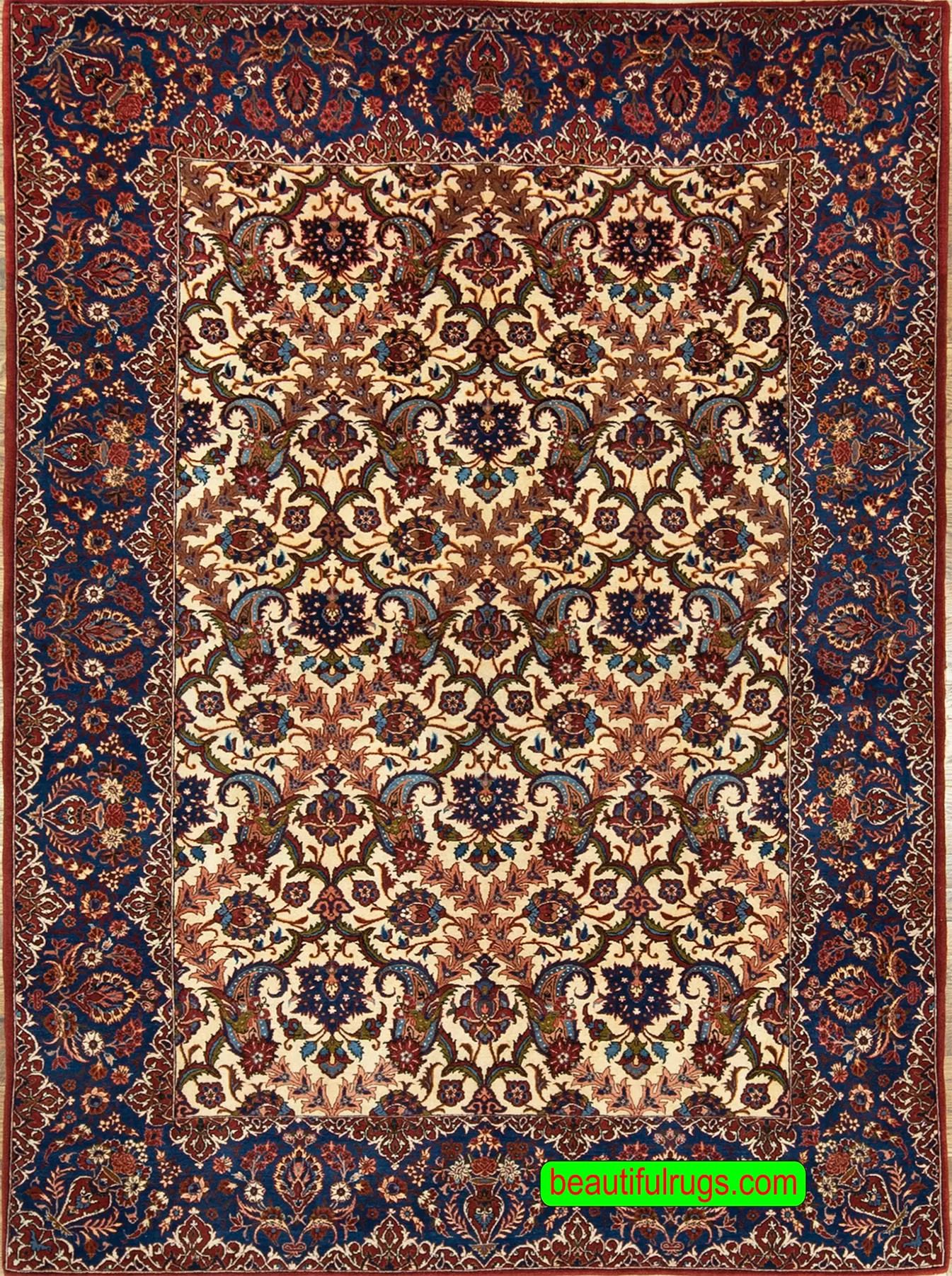 Antique Isfahan Rug, Hand Knotted Antique Persian Rug