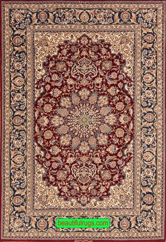 Persian Isfahan vegetable dye, red color. Size 4.10x7