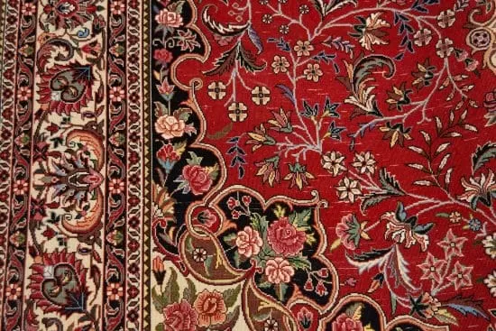 Handmade Persian Bijar Rug, Mauve and Rose Color. Size 5.3x7.4