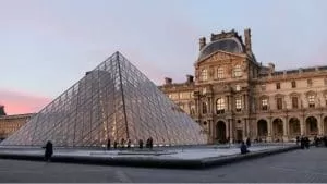 Louvre Museum in Paris. Image of the outside the Museum.