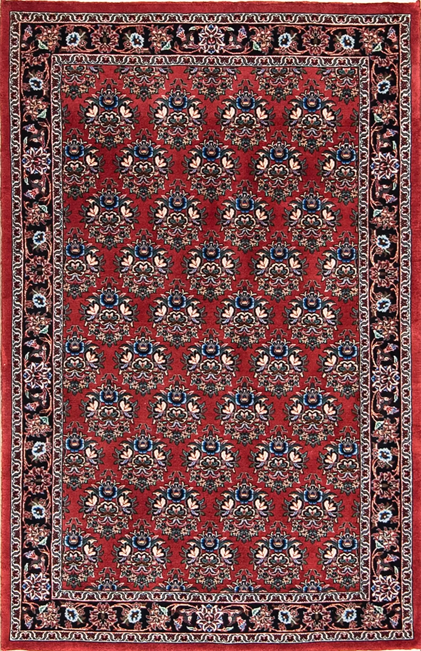 Heavy quality hand woven floral Persian Bijar rug in mauve color. Rug size 3.1x5.
