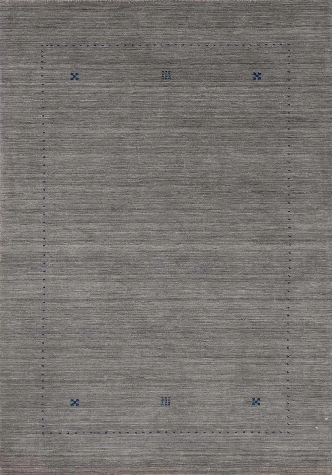 Modern area rug in Gabbeh style in gray color made in India. Size 4.1x6.